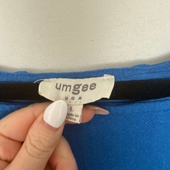 Umgee Women’s Large Blue Short Sleeve Dress - Picture 3 of 6